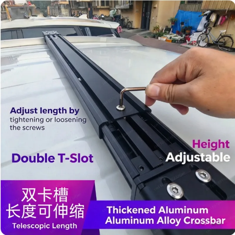 Roof Rack Crossbar Aluminum - Barre trasversali retrattili per portapacchi da