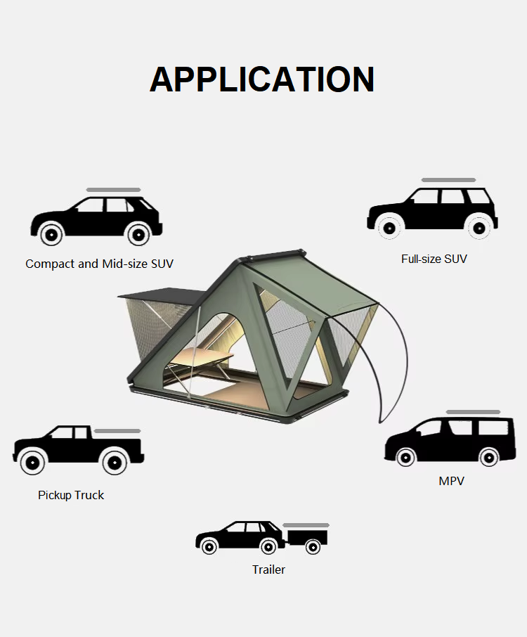 Roof Tent Hardshell Aluminum - Con Skylight | Scrivania | Tenda