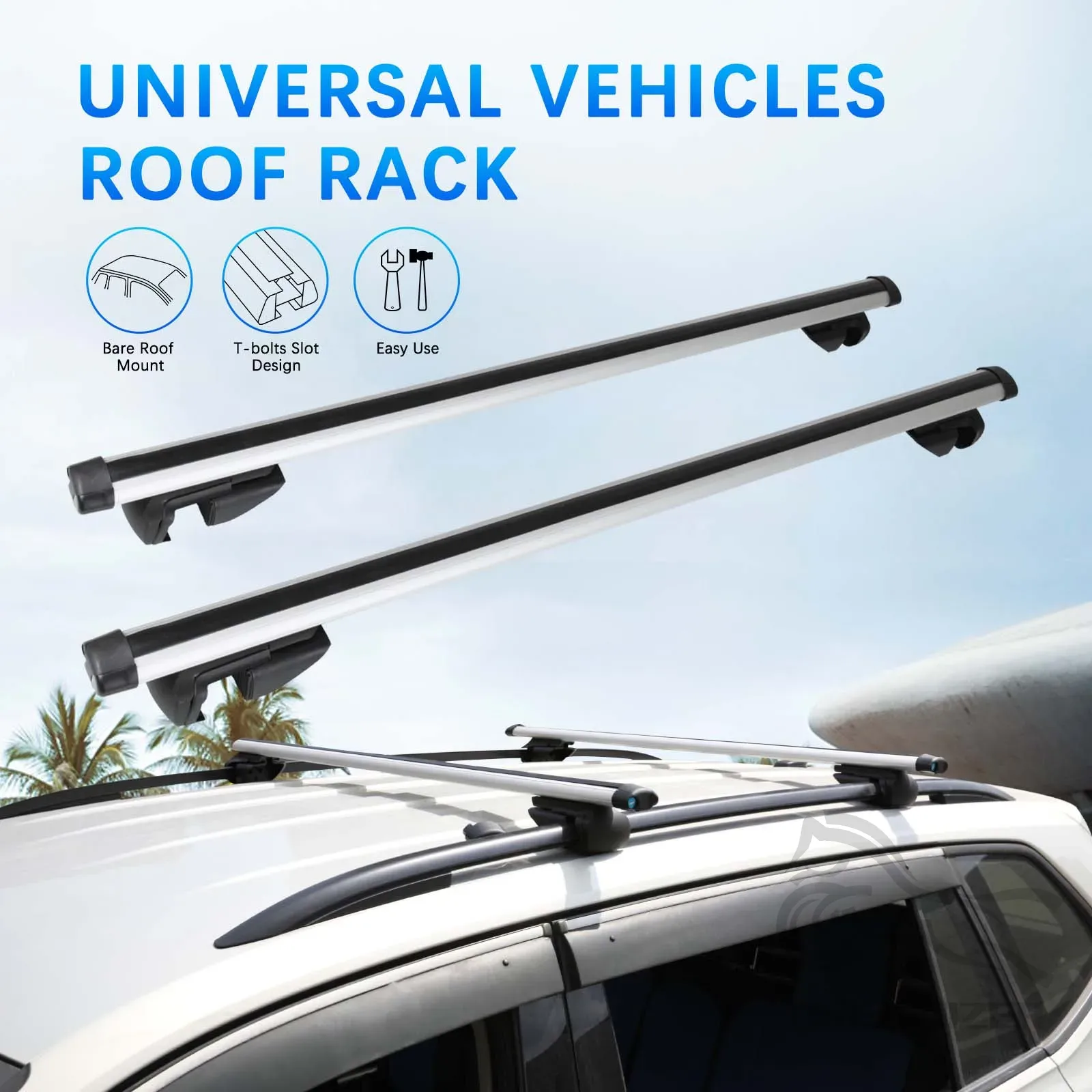 Roof Rack Crossbar Aluminum - Barre portatutto trasversali in alluminio da