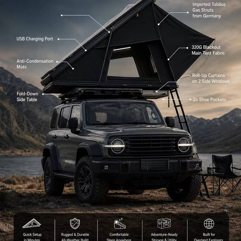 Tenda da Tetto per SUV con Ape - Roof Top Tent Ladder Telescopic recensione e prezzo