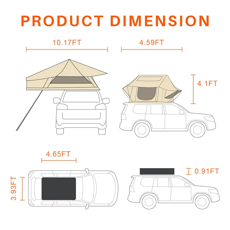 Tenda da Tetto Gonfiabile per  - Roof Top Tent Soft Shell 3 Person recensione e prezzo