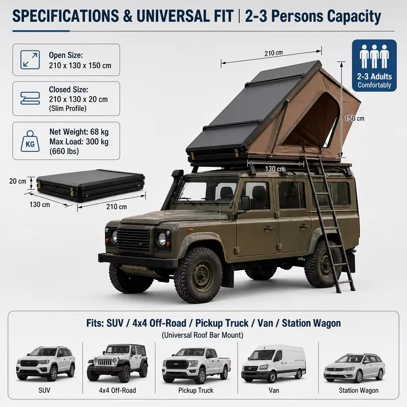 Tenda da Tetto Rigida XL per 4 - Roof Top Tent 4 Person Xl recensione e prezzo